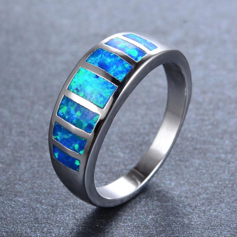 

Temperament ring seven small geometric ring men s simple personality index finger ring jewelry no. 10 синій