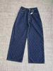 IM2026 Women's High-Waisted Retro Polka Dot Leather Bag Jeans - Slimming, Versatile Wide-Leg Long Pants
