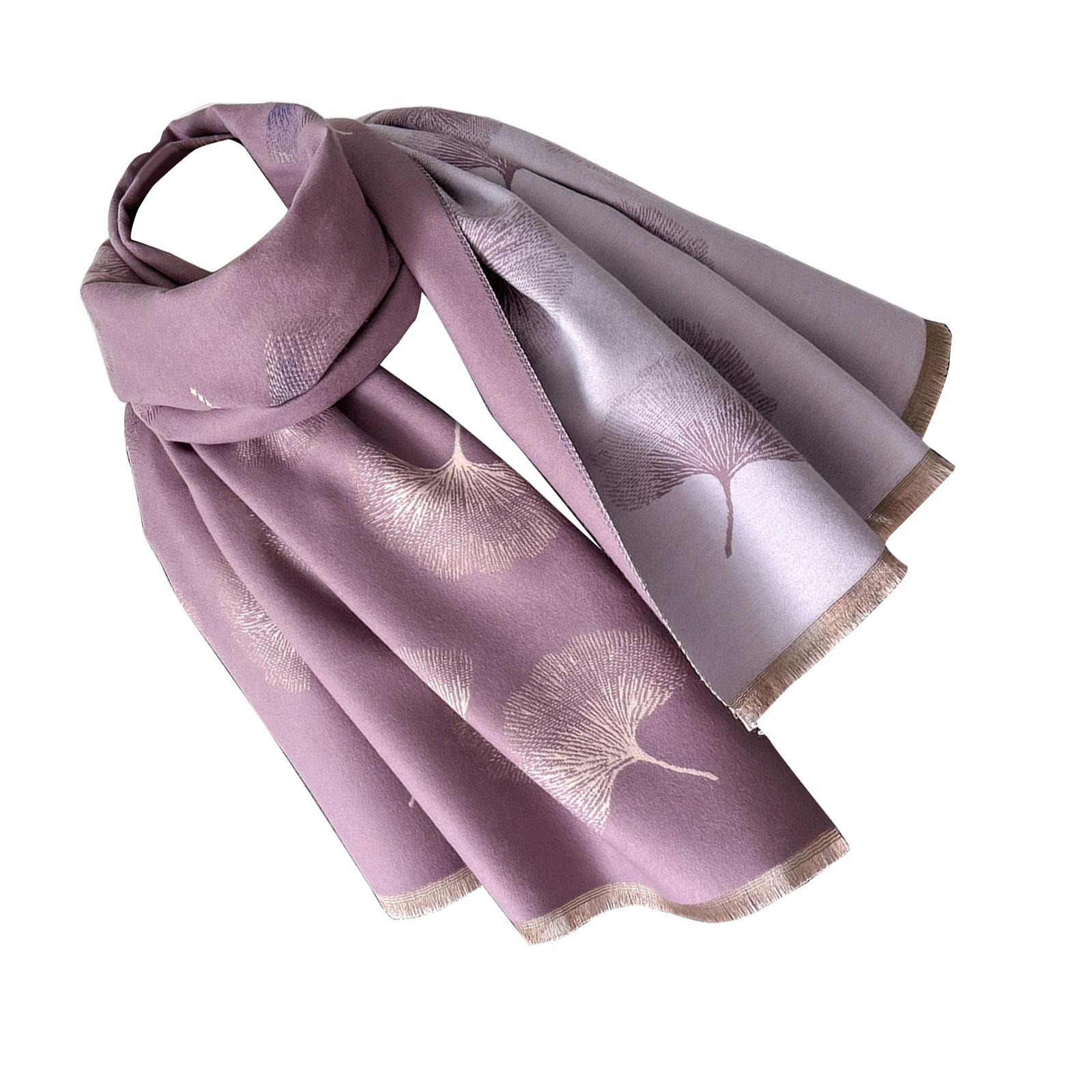 

Oversized Warm Shawl Wrap Leaf Print for Women Stylish Warm and Soft Large Wrap for Fashionable Layering фиолетовый