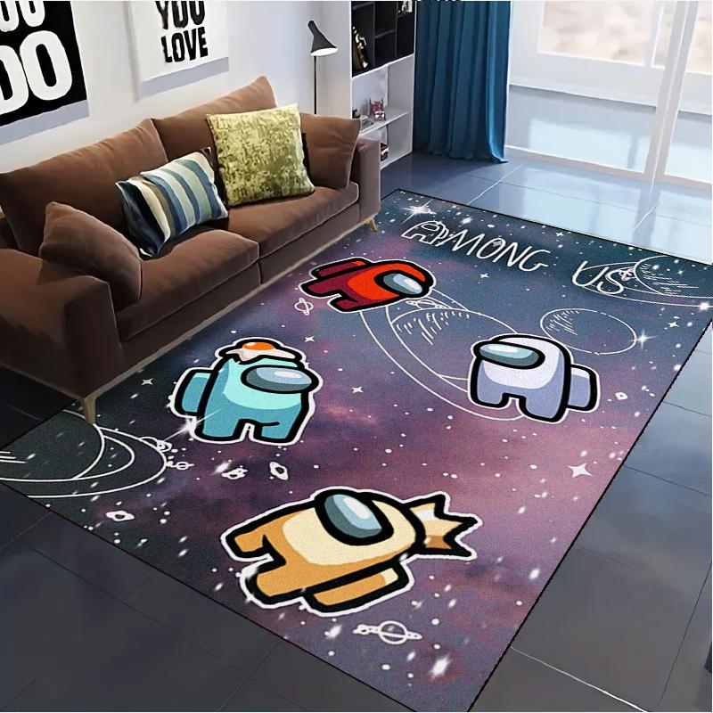 Among Us Teppich für Wohnzimmer Schlafzimmer Zuhause Sofadekoration, Kinder spielen Rutschfeste Bodenmatte