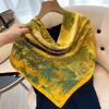 Vintage Paisley Silk Scarf Women Fashion Designer Head/Hair Scarves 90*90cm Hijab Bandana Cheveux Foulard Femme 90X90CM
