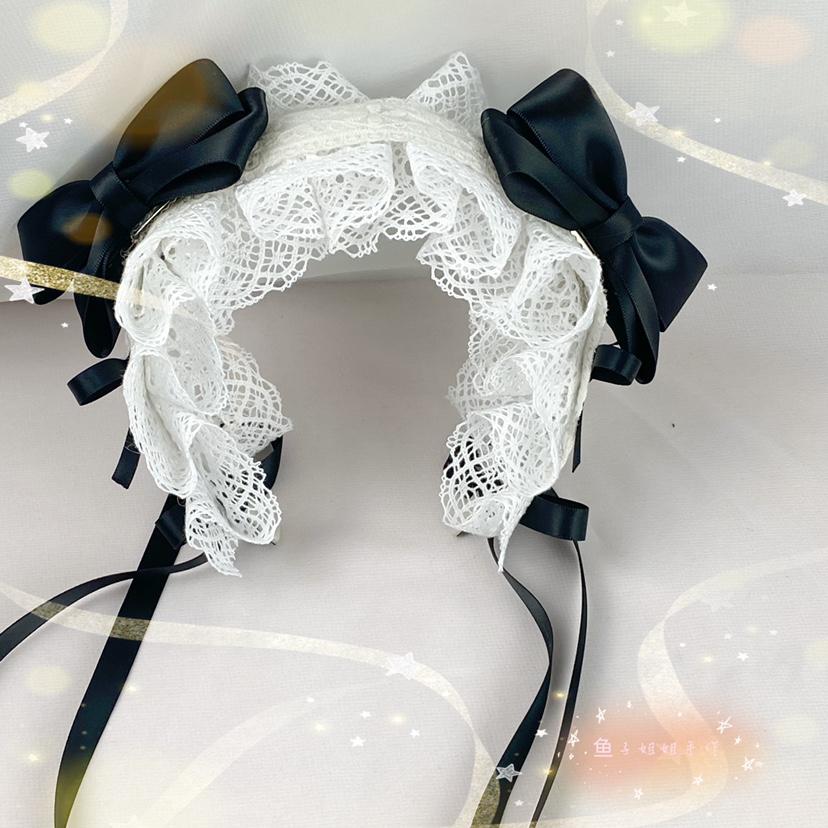 Multicolor Sweet KC Lace Hair Clips Lolita Bow Removable Lolita Headband Korean Hair Accessories