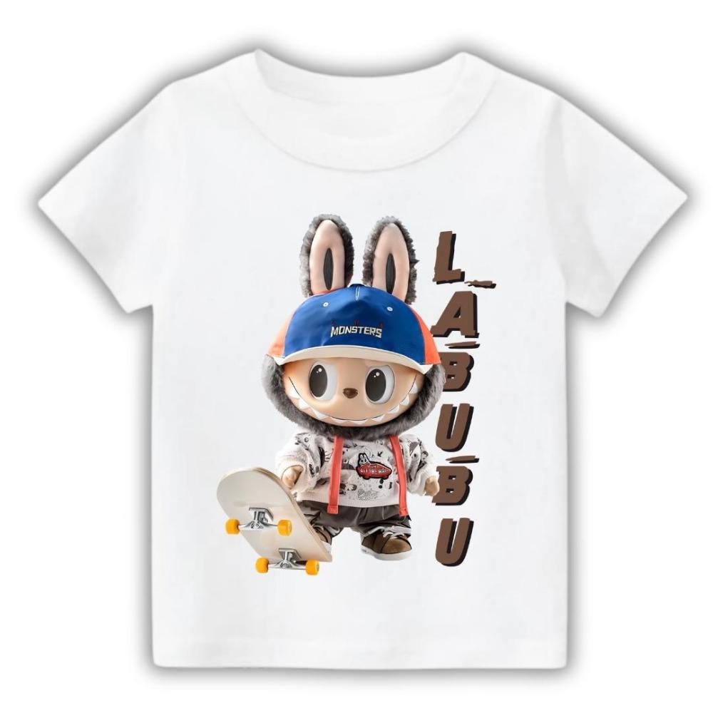LABUBU Exquisite Printed Children's Short-sleeved Cute Casual Style T-shirt Unisex