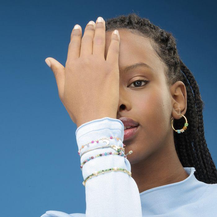 Bracelet - Tryx - Argent 925 - Cristal multicolore - Or jaune 18K - 16 cm + 3 cm d'extension