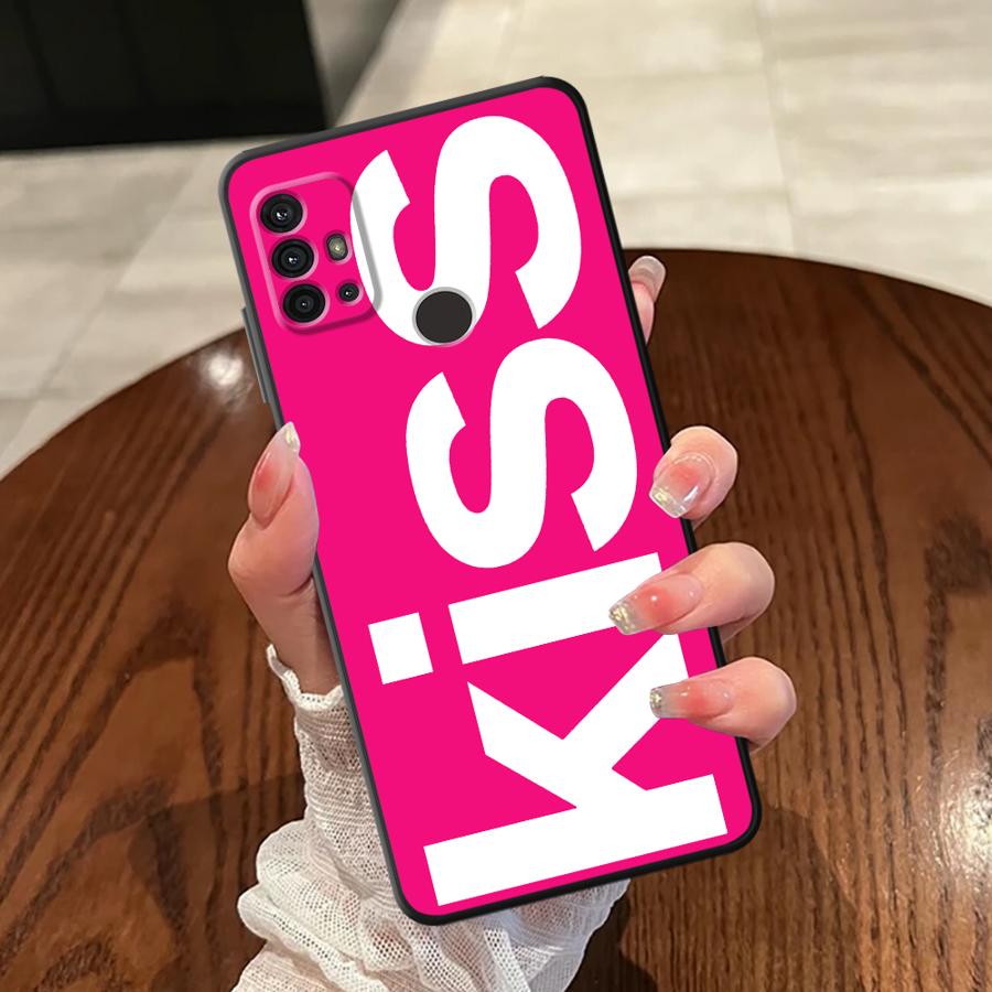 Letters Kiss Phone Cover Case for Motorola Moto G50 G32 G51 G73 G53 G30 G71 G60s Edge 20 Pro 30 Lite G22 Edge40 G52