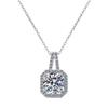 Korean Style Zircon Square Necklace for Women - High-Quality Moissanite Clavicle Chain, Ins Light Luxury Fashion