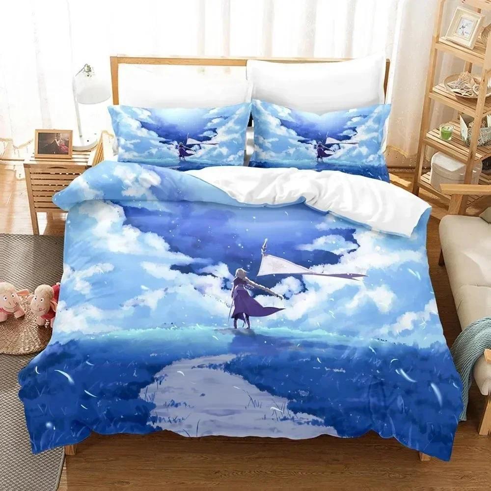 3D Print Anime Bed Sheet Fate Grand Order Bedding Set Printed With Pillowcase Duvet Cover Soft Queen King Size Bedclothes Home