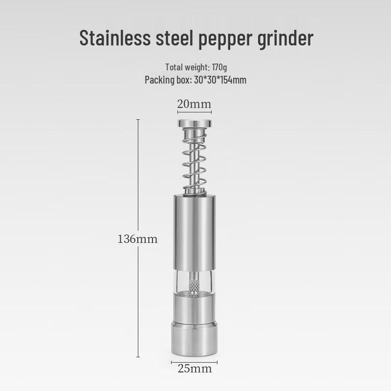

OEING Stainless Steel Manual Pepper Grinder (2-Pack)