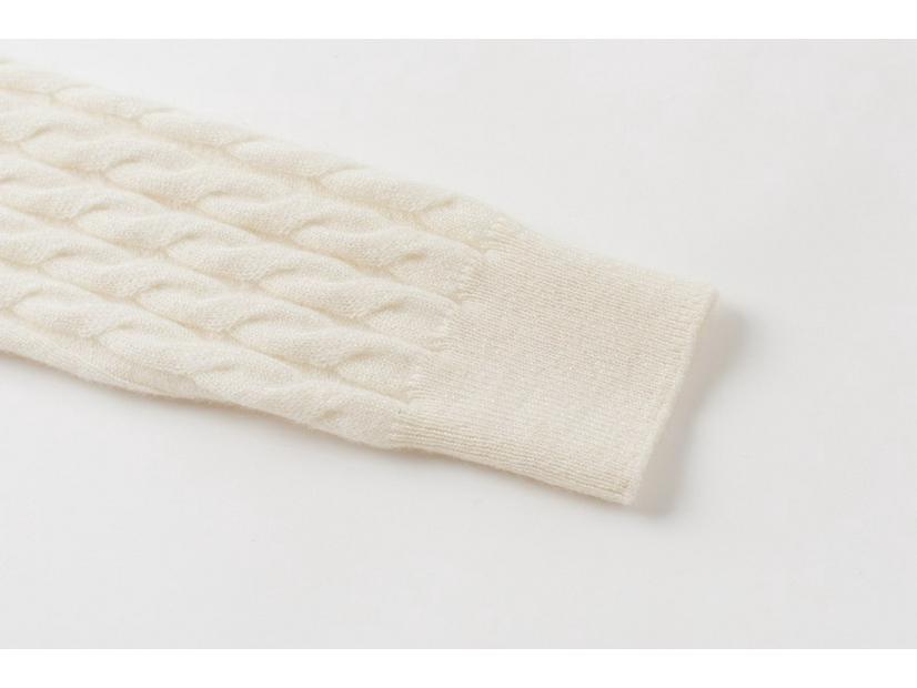 100% Pure Cashmere Cable Knit Long-Sleeve Sweater - Women's Autumn Wear