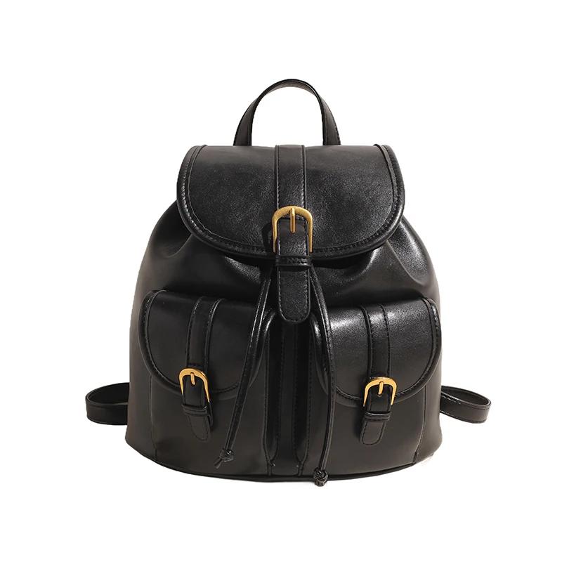 Fashionable Solid PU Backpacks Large Capacity High Quality Sense of Luxury Popularity Women's Backpacks Autumn New Style