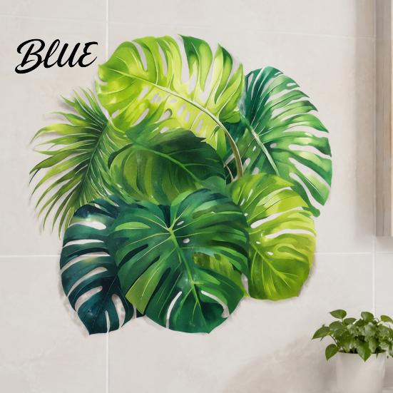 Grüne Blatt Wandaufkleber Tropische Pflanzenaufkleber PVC Wasserdichte Botanische Abziehbilder Nordisch