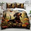Cartoon Dachshund Bedding Set 3D Printed Duvet Cover Set Twin Queen Size Duvet Cover With Pillowcase Bed Set For Kids Bedroom