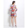 Spring Summer Designer Runway Print Letter 2 Piece Set Women's Lapel Shirt + Mini Short Pleated Skirt Office Lady Suits