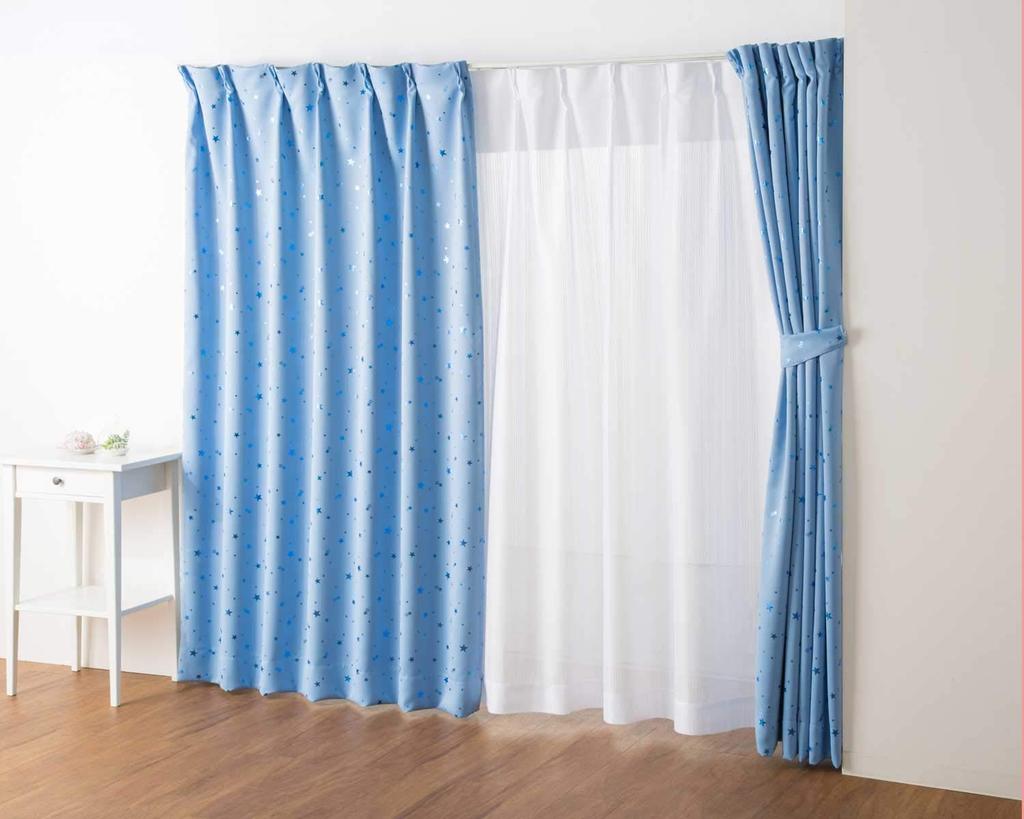 Grade 1 Blackout Thermal Insulating Foil Print Star Planet Light 100cm Wide X 135cm 2 8 Sizes Available Curtains, Blue, Long, Panels,