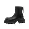 New spot leather black platform Martin boots women's 2025 thin boots high heel short boots small ankle boots increase