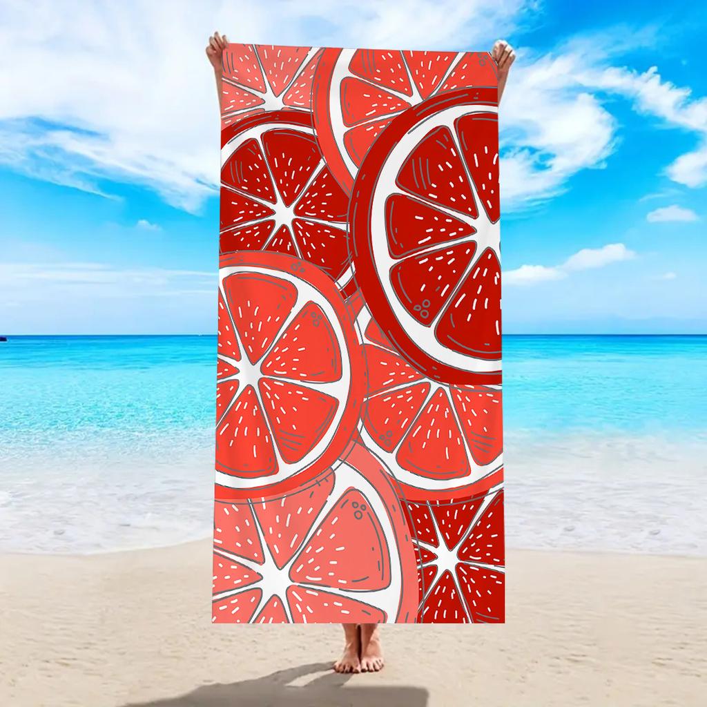 1pc Lemon Beach Towel, Ultra-fine Fiber Quick Drying Absorbent Beach Towel, Outdoor Camping, Swimming Beach Towel