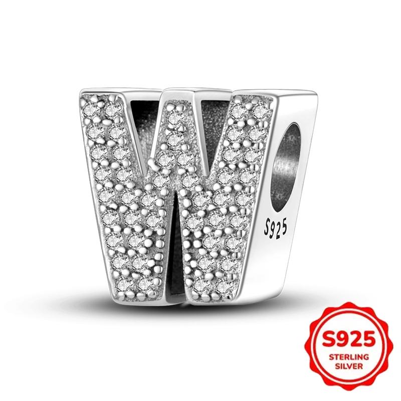 Trendy Fashion Classic 26 Alphabet Letters Charm Bead Components Bead Components Authentic Original Retro Zircon Copper Metal Designed For Women