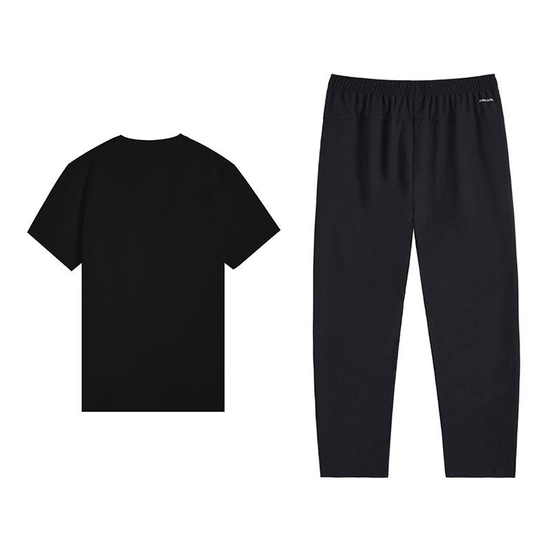Li-Ning Refreshing Breathable Versatile Short Sleeve Sports Set Unisex Tops W871-1+V811-1