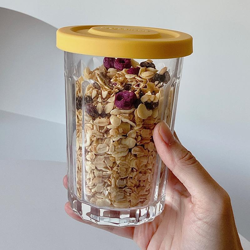 High Borosilicate Glass Lunch Box,Two/Three Compartments Lunch Box with Cutlery, Fruit Storage Jar, Microwavable Crisper