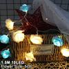 1.5M 10LED Artificial Rose Flower Garland String Light LED Fairy Lights Valentine's Day Wedding Christmas Party Decorations