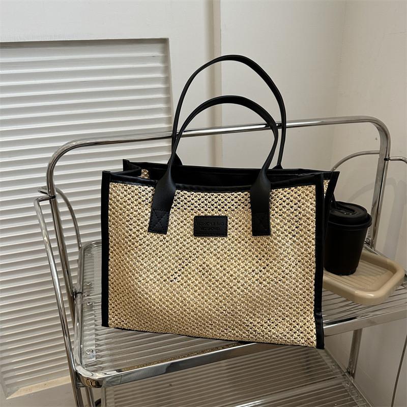 Trendy Summer Street Style Handbag Chic Hollow Out Woven Bucket Bag For Women