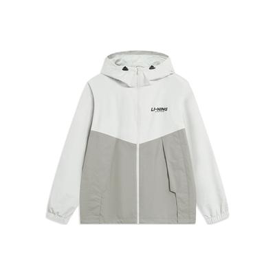 Windproof Water-Repellent Letter Logo Printed Hooded Sports Jacket Men Jackets Light-Grey AFDT833-3