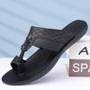 Men Black Leather Slippers Simple Flats Summer White Flip Flops Outdoor Sandals Open Toe Beach Shoes Plus Size