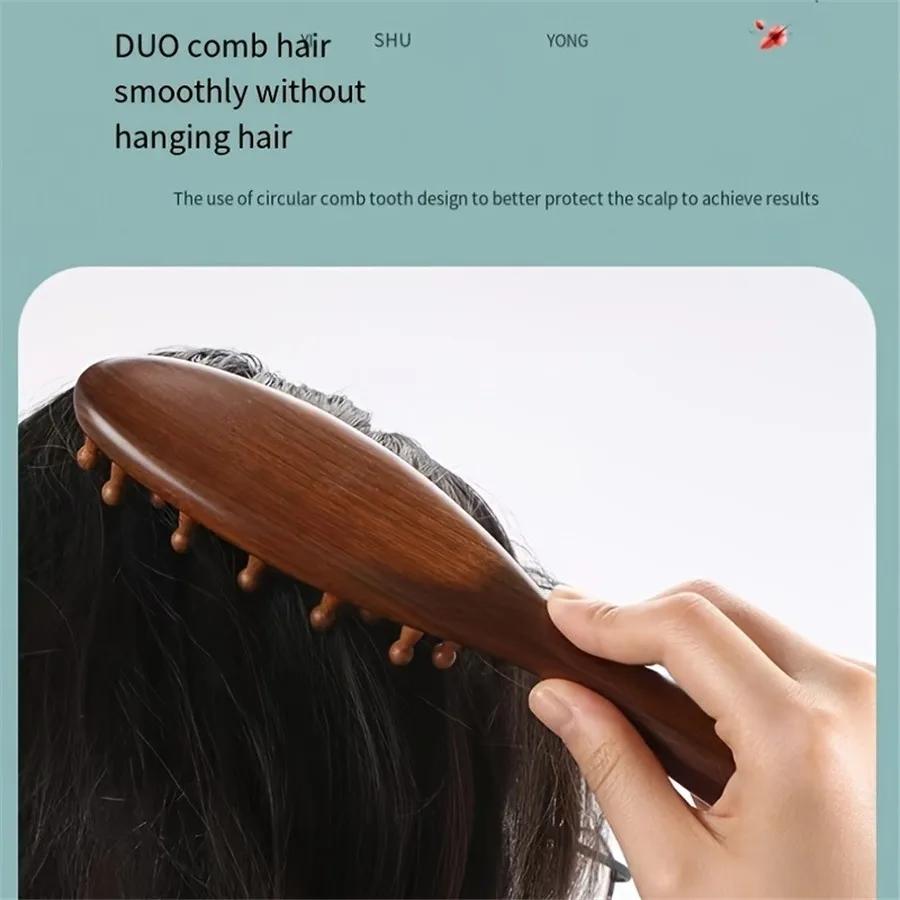 Rosewood Massage Comb: 2026 New, Dense Wooden Teeth for Pain Relief - Health & Home Care