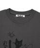 FALLETT Night Nero Crop Short Sleeve T-Shirt Charcoal