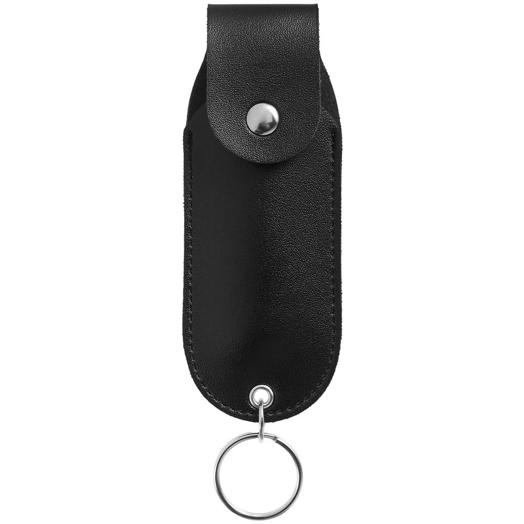 PU Pepper Spray Pouch Black Portable Self Defense Spray Leather Holder Mini Keychain for Women Ladies Security 1/2Pcs