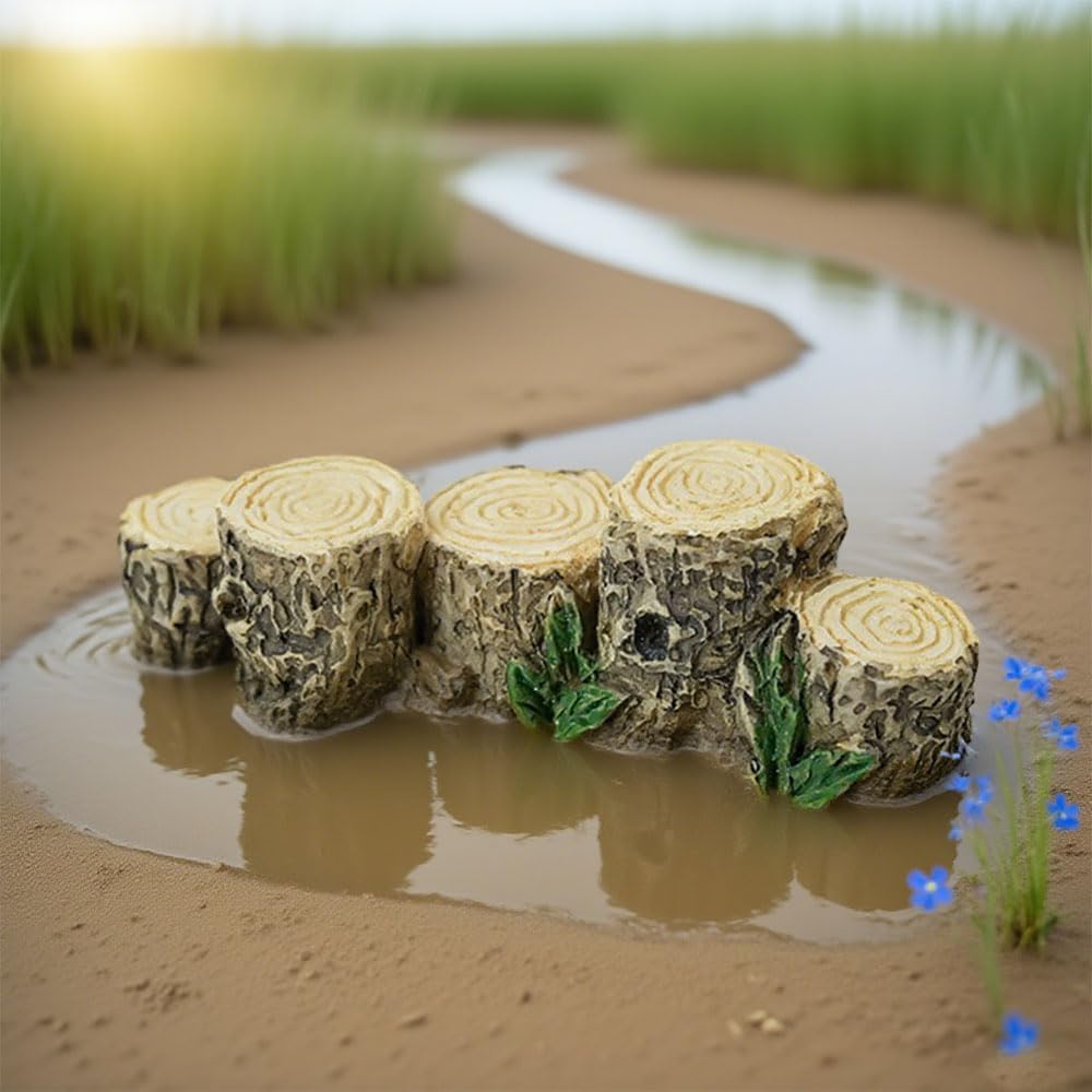 3 Pieces Moss Micro Landscaping Decor Tree Stump Bridge Fairy Garden Figurines Miniature Ornaments House Terrarium Kit Dollhouse Supplies Durable and