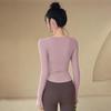 Spring Quick-drying Sexy Yoga Top Women with Chest Pad Sports Long-sleeved Professional Running Training Fitness Clothing 1011 New