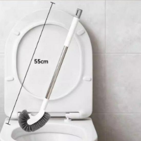 Hochwertige Edelstahl-Toilettenbürste mit langem Griff und erhöhten Borsten für eine effiziente Badezimmerreinigung