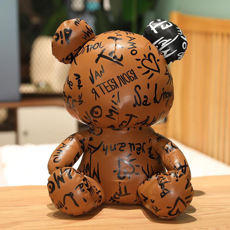 

Adorable PU Doodle Teddy Bear Bunny Luxury Pillow Stuffed Plush Doll Rabbit Gentle Toy Adorable Doll Children Birth Date Xmas Present Girls 35CM