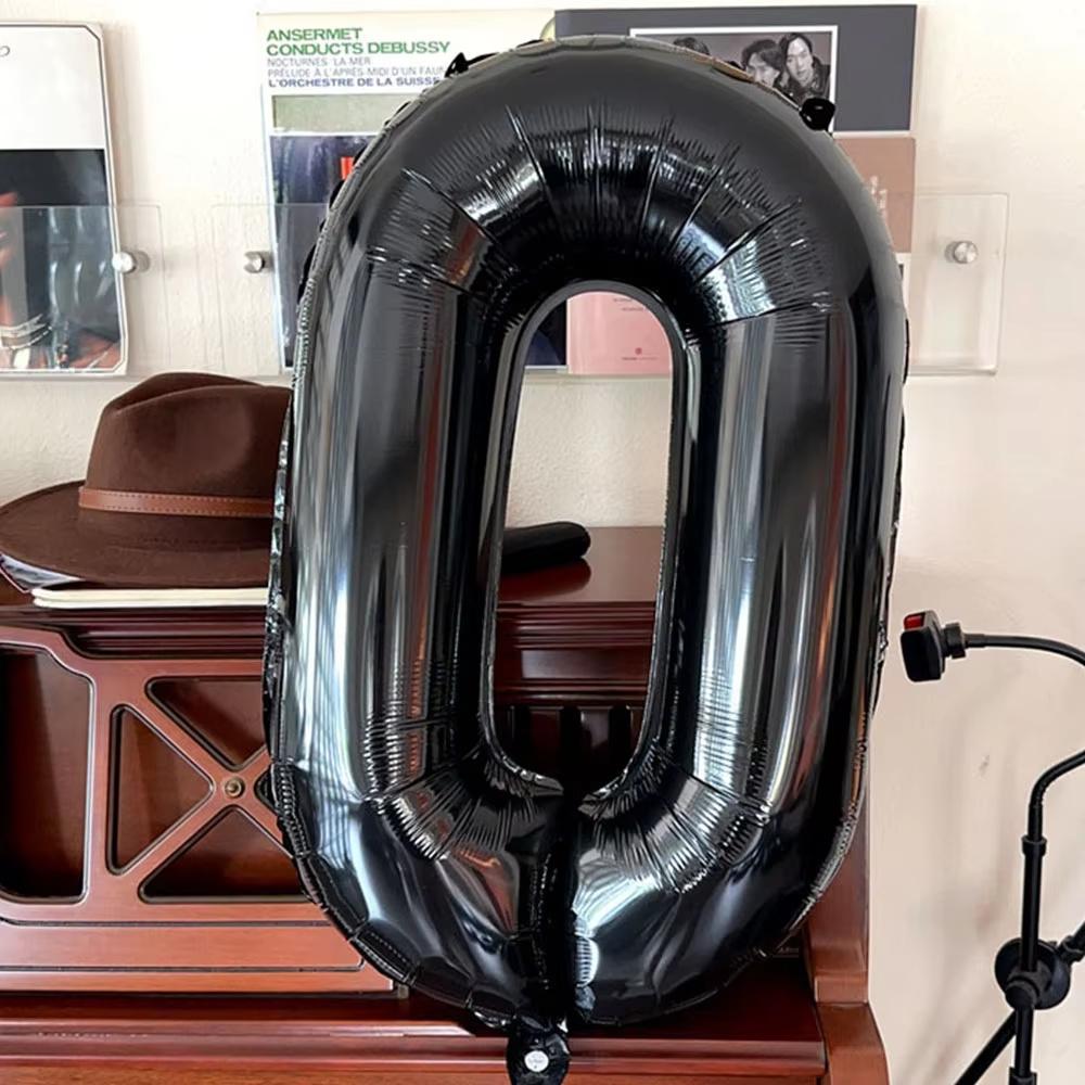 1pc INS 32inch Black Large Number Foil Balloons Figure Helium Balloon Birthday decals Photo props Birthday Party Decorations