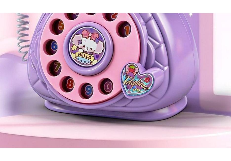 Retro Princess Toy Telephone: Ringing Sound, Educational Play for Early Childhood.