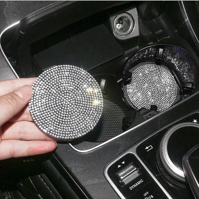 1/2 Stuks Diamant Auto Onderzetter Waterbeker Sleuf Antislip Mat Bling Gadget Silica Pad Bekerhouder Mat Auto Interieur Accessoires