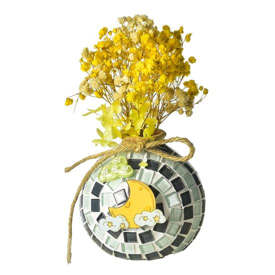 

1 набор Набор для мозаичной вазы ручной работы с деревянной вазой, мозаичной плиткой, инструментами, детский, взрослый, для начинающих, набор для рукоделия, ваза для цветов, украшение F