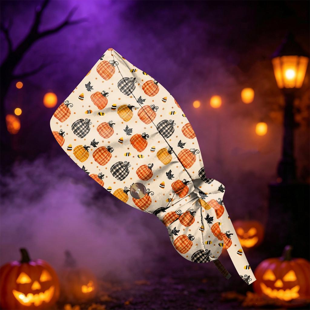 Women's Casual Halloween Printed Work for Ponytail, Shower and Hair Wrap