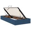 LED Storage Bed with Mattress Blue 100 X 200 Cm Fabric