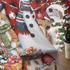 Christmas Tree Snowman Cat Squirrel Snowflake Ball Plaid Sheer Curtains Room Decor Window Curtain Kitchen Tulle Voile Curtains