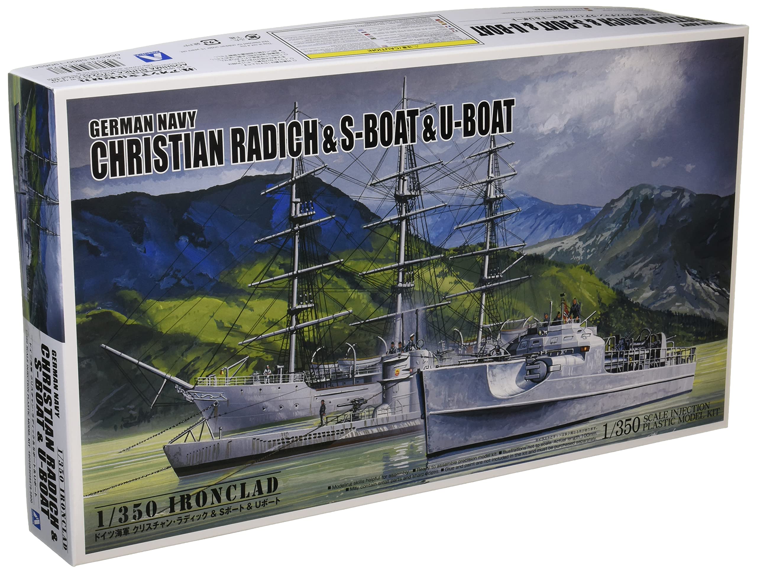

Aoshima Bunka Kyozai Ironclad Series Christian Radic Plastic Model Kit 1/350 Steel Ships & S-boat & U-boat