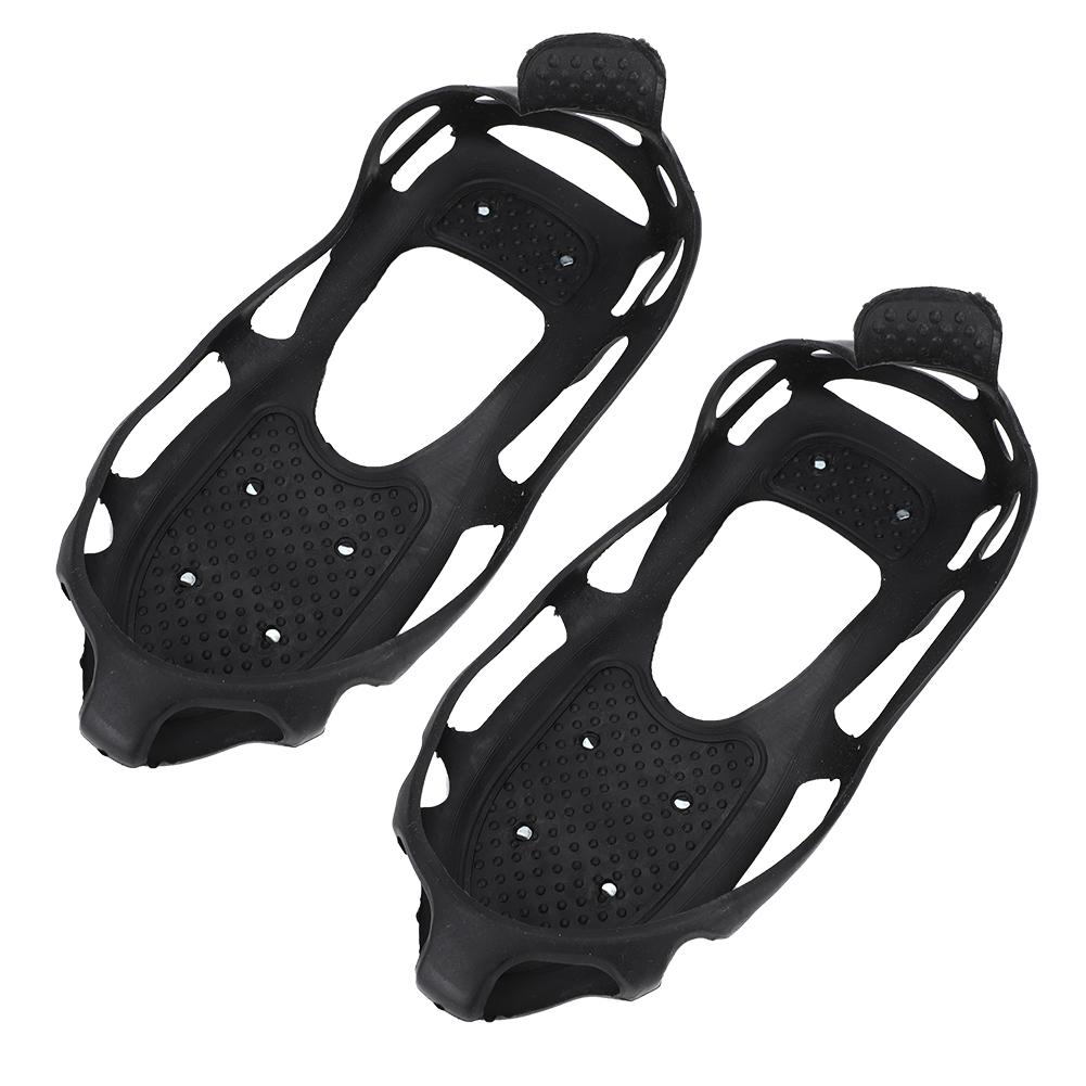 1 Pair Universal 24 Teeth Anti Slip Ice Cleat Shoe Grips Spikes Cleats Crampons for Hiking ClimbingL:39 42