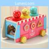 Wooden Kids Educational Toy With Ice Cream Truck Shape For Early Learning Gift
