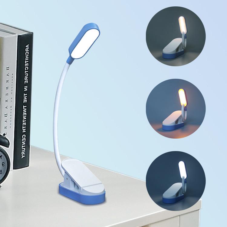 USB Rechargeable LED Clip-On Reading Lamp: Eye Protection, Portable Mini Desk Light for Students and Night Reading