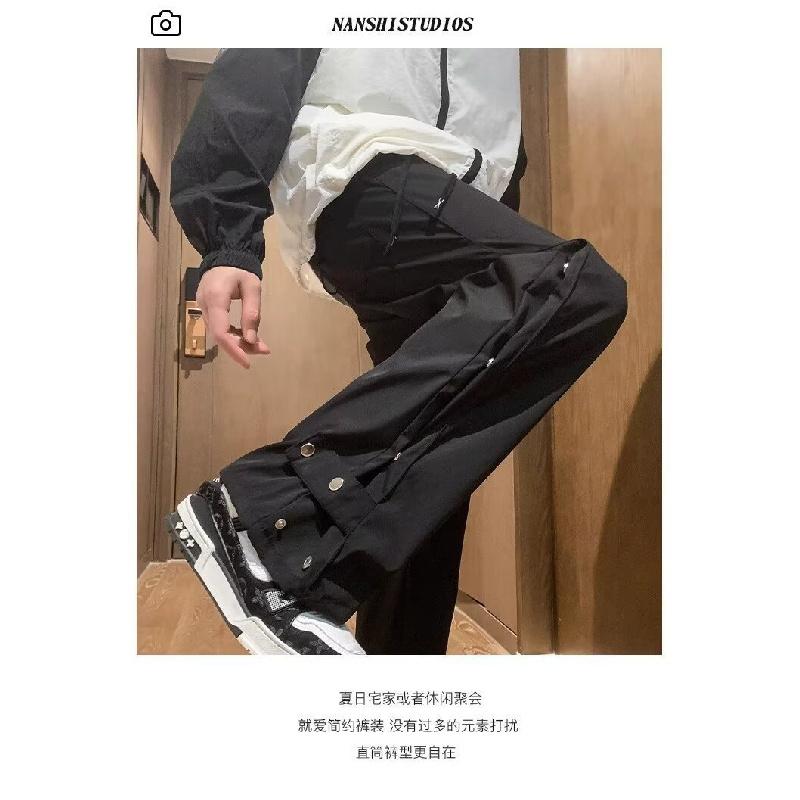 Men's Summer High-Style Outdoor Pants Fashionable Versatile Sports Solid Color Long Pants