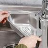 Cesto Escurridor Triangular de Acero Inoxidable Estante Filtro para Fregadero de Cocina Escurridor de Frutas y Verduras Cesto Estante de Almacenamiento Barra con Ventosa