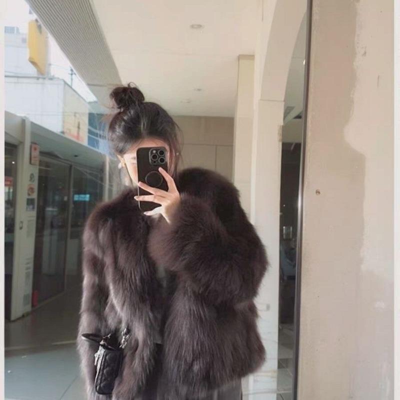 Fox Fur Coat Women's Winter Short New Temperament Light Wool Cotton-padded Coat