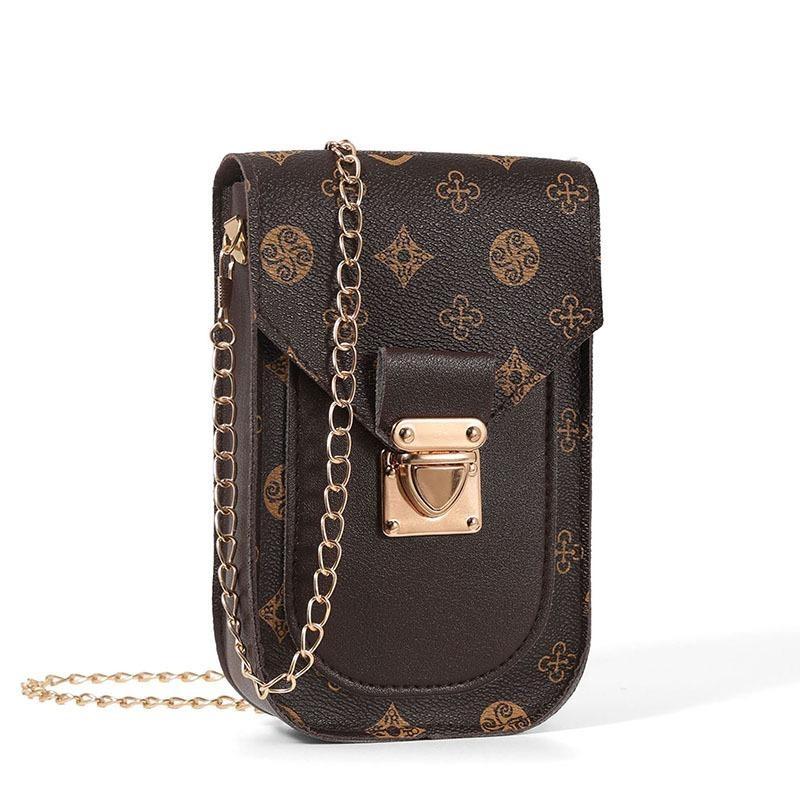 Printed Phone Crossbody Bag Versatile Women's Chain Strap Purse