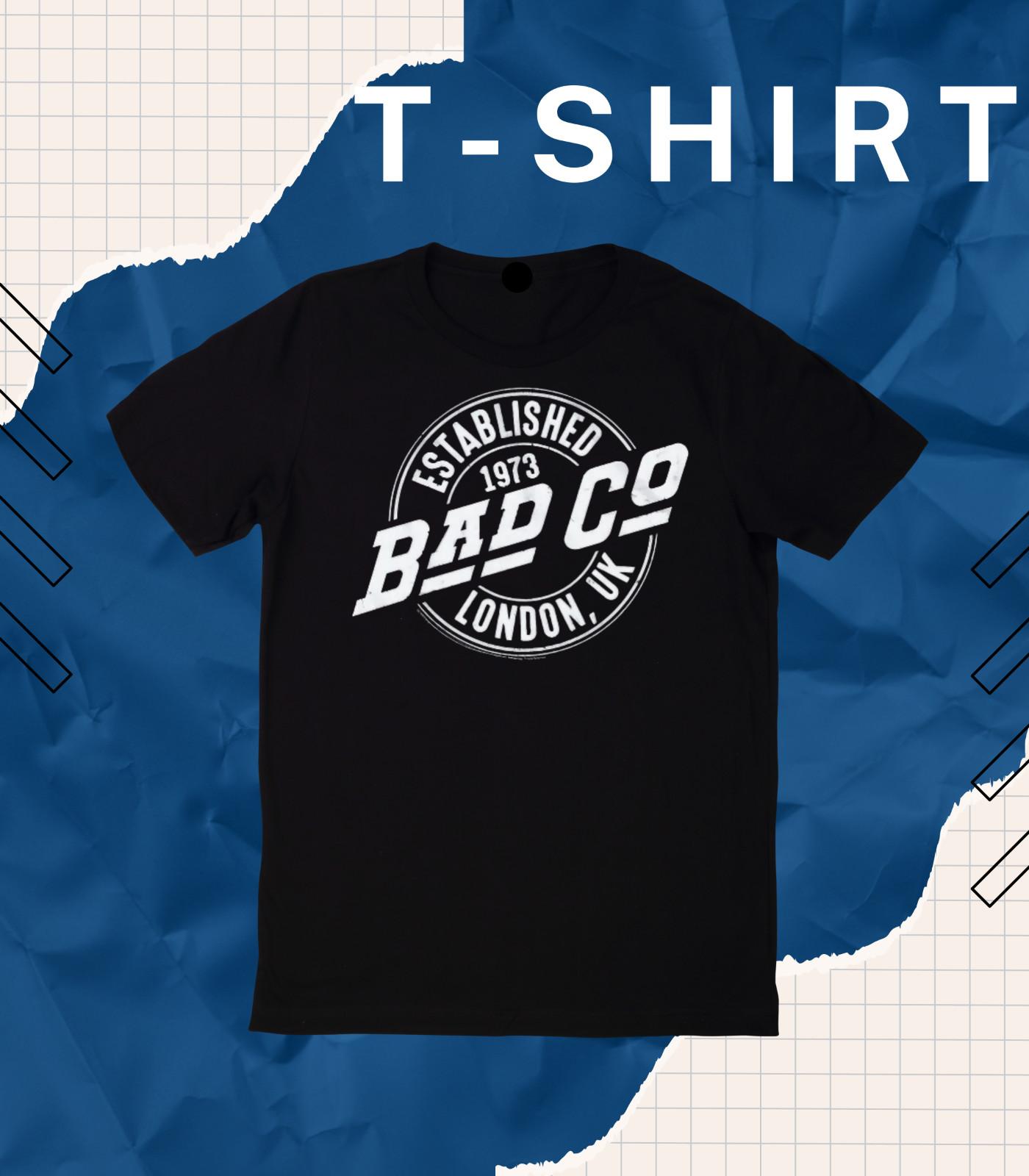 

Bad Company Established in London 1973 UK Heart Rock Band Concert Men s T-Shirt Mens Womens Tees Top. 2XL